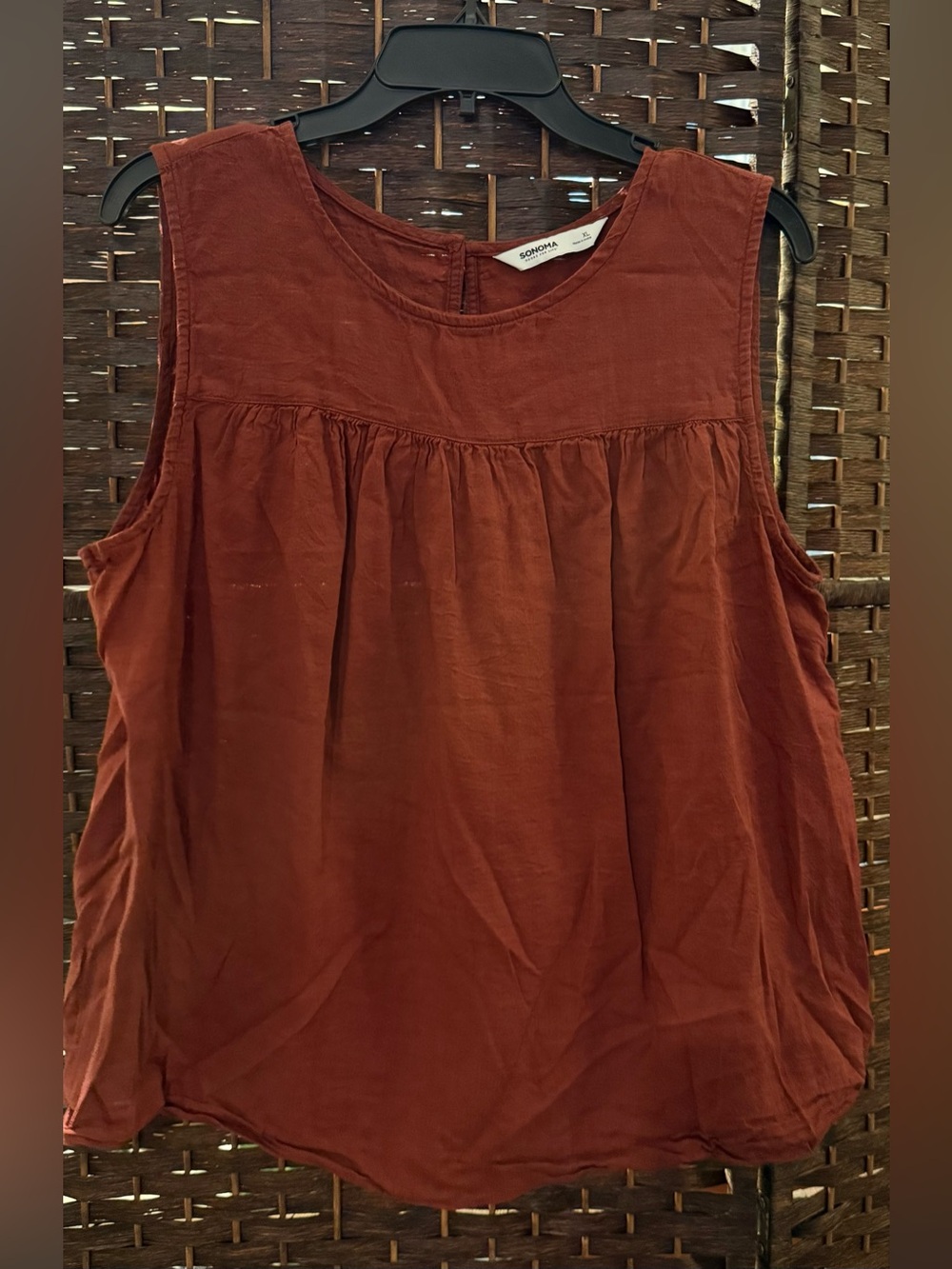 Sonoma Rust Gathered Sleeveless Tank
